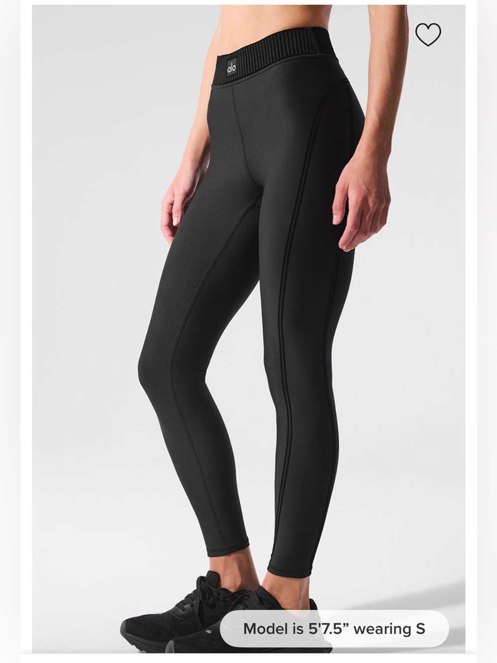 Alo Yoga Airlift High-Waist 7/8 Line Up Black Leggings